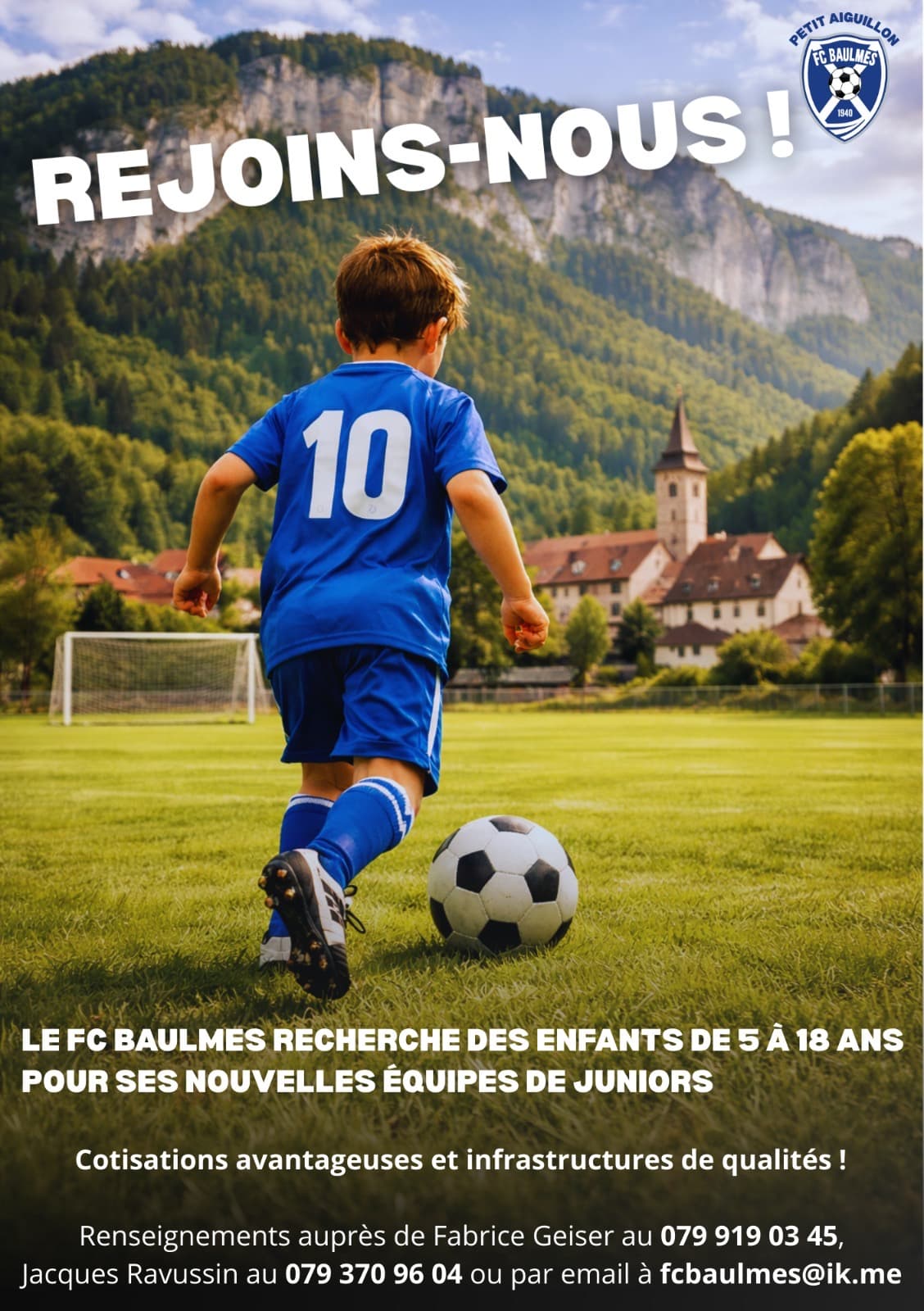 Affiche recrutement juniors FC Baulmes